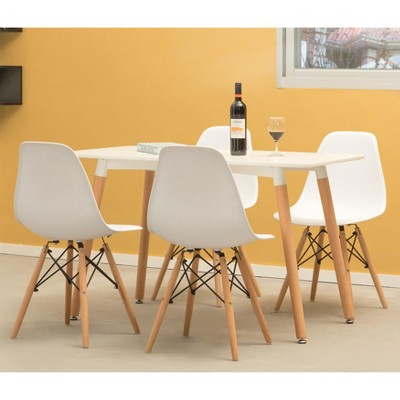 White High Back Wooden Side Chair