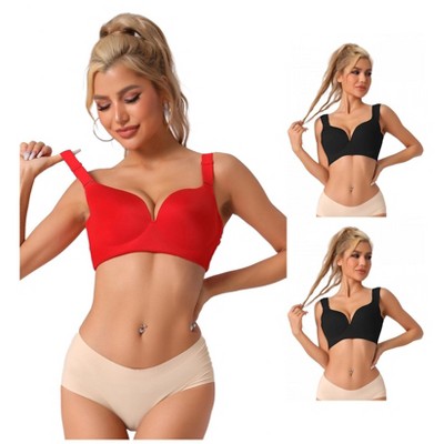 INSPIRE CHIC Women's Adjustable Strap Full Coverage Push Up Bras 3 Packs