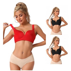 INSPIRE CHIC Women's Adjustable Strap Full Coverage Push Up Bras 3 Packs - 1 of 4