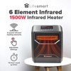 LifeSmart LifePro 1500 Watt High Power 3 Mode Programmable Space Heater with 6 Quartz Infrared Element, Remote, and Digital Display, Black - 3 of 4