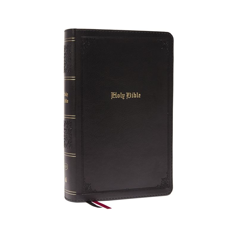 KJV Holy Bible: Large Print Single-Column with 43,000 End-Of-Verse Cross References, Black Leathersoft, Personal Size, Red Letter, Comfort Print:, 1 of 2