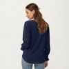 Anna-Kaci Women's Long Sleeve Eyelet Embroidered Top with V-Neckline and Ruffle Cuffs - 3 of 4