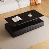 KIGFTSOD Modern Rectangular LED Lights Coffee Table with 2 drawers - 3 of 4