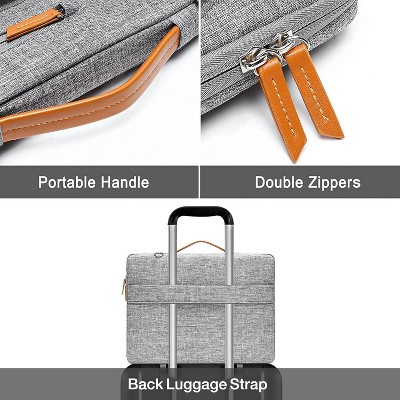 360 protection laptop shoulder bag, 15-15.6 inch computer bag, side opening crossbody bag with 4 zippered pockets