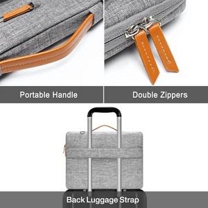 360 protection laptop shoulder bag, 15-15.6 inch computer bag, side opening crossbody bag with 4 zippered pockets - 1 of 4