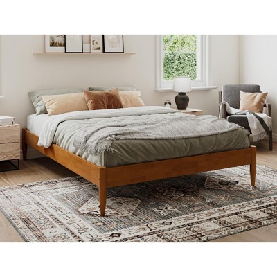 AFI Furnishings Pasadena 14 in Queen Platform Bed Frame in Light Toffee
