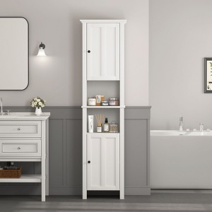 NicBex Bathroom Floor Cabinet with 6 Adjustable Shelves,Tall Bathroom Cabinet with 2 Doors,67" Freestanding Cabinet Storage for Kitchen/Living,White - 1 of 4
