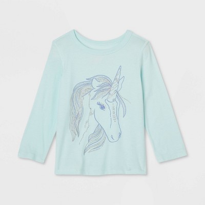 Toddler Adaptive 'Unicorn' Long Sleeve Graphic T-Shirt - Cat & Jack™ Turquoise