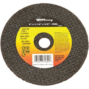 Forney  Type 1 3 In. x 1/16 In. x 3/8 In. Steel Cut-Off Wheel 71841 - 1 of 1