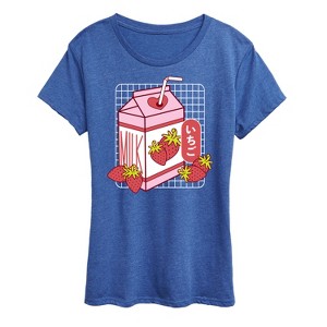 Women's - Instant Message - Strawberry Milk Short Sleeve Graphic T-Shirt - 1 of 4