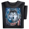 Collections Etc Patriotic Wolf Dreamcatcher Flag Short Sleeve Graphic T-Shirt - 2 of 4