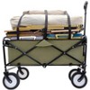 VYNXARIA Collapsible Foldable Wagon Cart with strapping system Beach Wagon Utility Cart Utility Wagon Grocery Cart,Green - 4 of 4