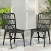 Durable Hand-Woven Rattan Patio Chair Set with Sturdy Iron Frame, 400lbs Capacity, Weather-Resistant, No Assembly Required-Coolbibila - 3 of 4