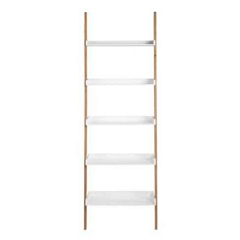 76 Remus Ladder Bookshelf Modern Oak, 4 Shelf Ladder Bookcase White