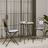 vidaXL Mosaic Bistro Table Blue and White Ã˜19.7"x27.6" Ceramic - 3 of 4