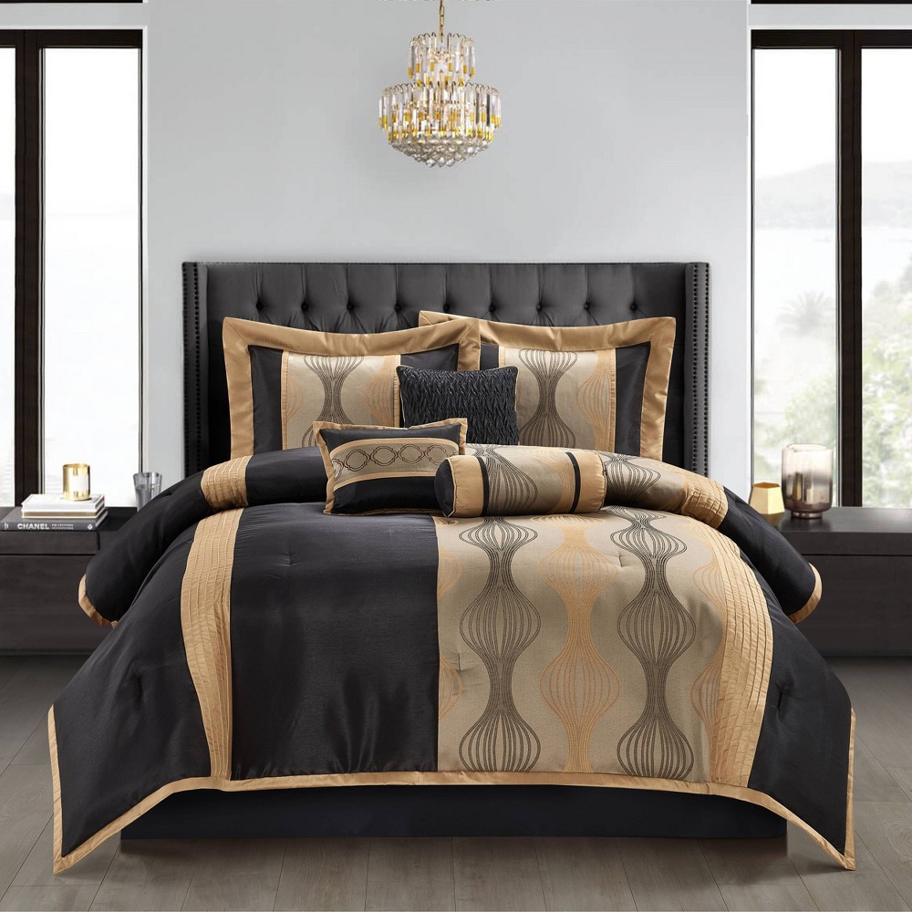 Photos - Bed Linen Nanshing 7pc Queen Kath Comforter Set Gold