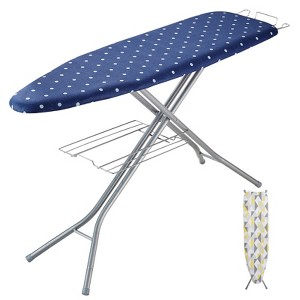 VEVOR Ironing Board with Bottom Storage Tray, Thickened 4 Layers Iron Board with Heat Resistant Cover and 100% Cotton Cover, 10 Adjustable Heights - 1 of 4