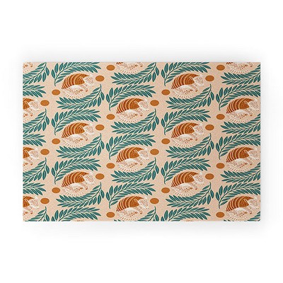 Jessica Molina Sleepy Armadillo Burnt Orange 30" x 20" Welcome Mat - Society6
