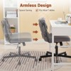 Modern Armless Criss Cross Office Desk Chair, 26" Wide Seat Chair, 300 lbs Weight Capacity, Swivel, Cross Leg Base, Teddy Plush Chair, Hard Floor - 4 of 4