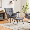 Yaheetech Accent Chair and Ottoman Set Arm Chair with Foot Rest for Living Room Gray - 2 of 4