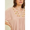 Women's Wo's Comfy Textured Knit Embroidered Top - Heyson - 2 of 3