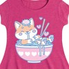 Girls' - Instant Message - Kawaii Ramen Shiba Inu Fit & Flair Cap Sleeve Graphic Dress - 2 of 4