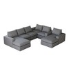 Oversized Corduroy Cloud 6-Module Sectional Sofa with Chaise, U-Shaped Modern Upholstered Sofa, Neck Pillows, High-Density Foam, No Assembly Needed - 2 of 4