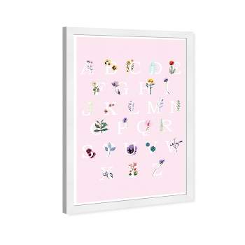 13" x 19" Floral Alphabet Motivational Quotes Framed Wall Art Pink - Olivia's Easel