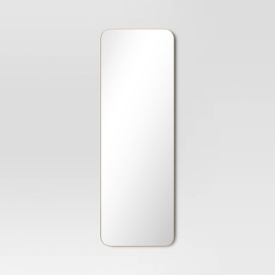 20" x 60" Infinity Full Length Mirror Brass - Threshold™: Modern Leaning, Wall Mountable