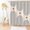Aoibox Boho Mid Century Shower Curtain, Minimalist Abstract Arch Simple Sun Modern Machine Washable Waterproof Fabric for Bathroom Decor Bathtub - 3 of 4
