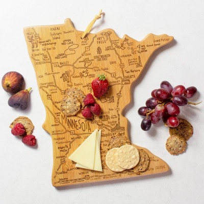 Minnesota Shaped Bamboo Cutting and Serving Board with Laser Engraving