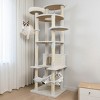 TopComfy Pet Tower Cats Toy Multi Level Cat Tower with Spacious Condo and Sisal Scratching Surfaces for Multiple Cats, Beige, 26.38"*11.42"*26.38" - 2 of 4