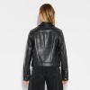 Women's Boxy Faux Leather Jacket - Wild Fable™ Black - 3 of 3