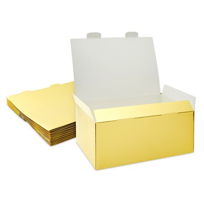 Sparkle and Bash 15 Pack Gold Party Favors Treat Boxes Paper Gift Box for Wedding, Bachelorette, 9.5 x 6.5 x 4 In