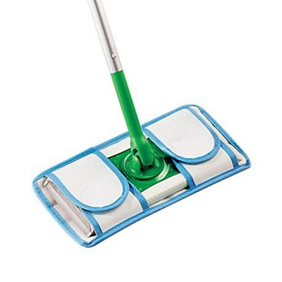 Set of 2 Blue and White Reusable Microfiber Mop Pads