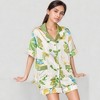 Anna-Kaci Lounge Women's Floral Print Pajama Set with Button-Up Short Sleeve Top and Matching Shorts - 2 of 4