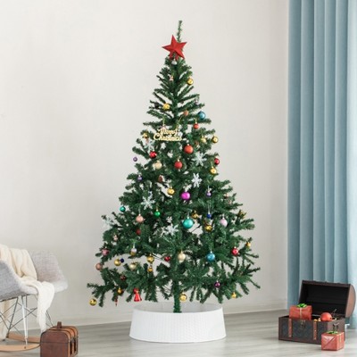 White Plastic Basket Weave Christmas Tree Collar