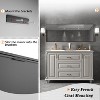 FAMYYT 60 in. W x 22 in. H Rectangular Aluminum Framed Wall Bathroom Vanity Mirror in Glossy Black - 4 of 4