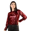 Artyska Women’s Metallic Shiny Sequin Long Sleeve Mock Neck Party Top - 3 of 4