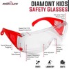 Bison Life Diamont Kids Safety Glasses, Clear Lens & Color Temple Variety, Anti-Scratch, Fit Over Glasses -  6 Pack - 3 of 4