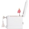 White Wooden Ballerina Music Box - Dance of the Sugar Plum Fairy - White Velvet Interior - 3 of 4