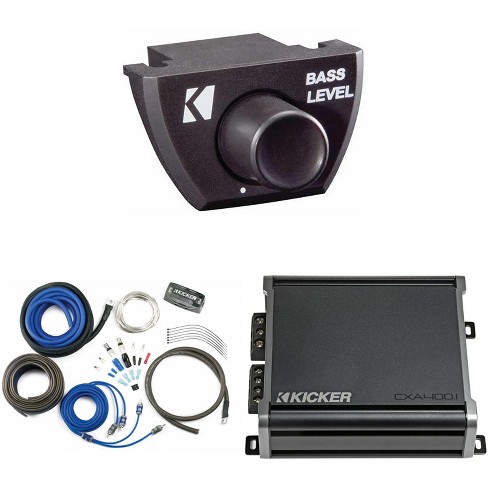 KICKER CX400.1 Mono Amplifier & 8AWG Amp Install Kit ( Includes RCAS ) w/ Bass Knob Bundle - image 1 of 4