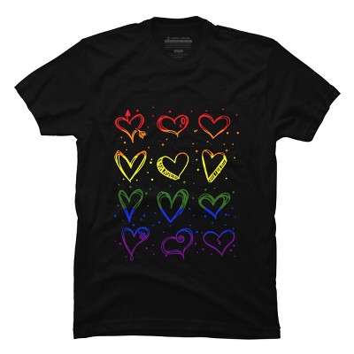 Adult Design By Humans Rainbow Pride Hearts By Classmates T-Shirt
