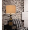 Cal Lighting BO-3125TB 150W 3 Way Sterling Metal/Rubber Wood Table Lamp with Drum Linen Shade - 4 of 4
