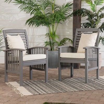 PAGED Set of 2 Patio Dining Chairs,Modern Outdoor Dining Chairs with Cushions,20 inch Chairs Suitable for Patio,Garden