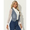 INSPIRE CHIC Women's Denim Sleeveless V Neck Button Down Casual Waistcoat Vest - 3 of 4