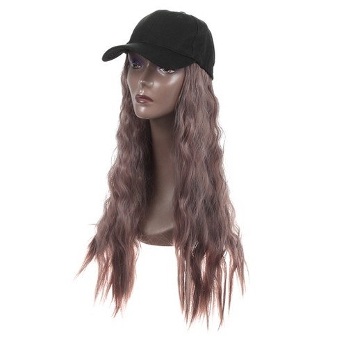 Ladies' Fishing Hat With Hair Extension, Fashionable Big Wavy And Curly  Hair Extension, Korean-style Net Red Cap With Bow Tie And Hair Extension, 3  Colors Available, Suitable For Daily Wear