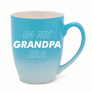 Elanze Designs In My Grandpa Era Two Toned Ombre Matte 10 ounce New Bone China Coffee Tea Cup Mug For Your Favorite Morning Brew, Teal and White - 1 of 4