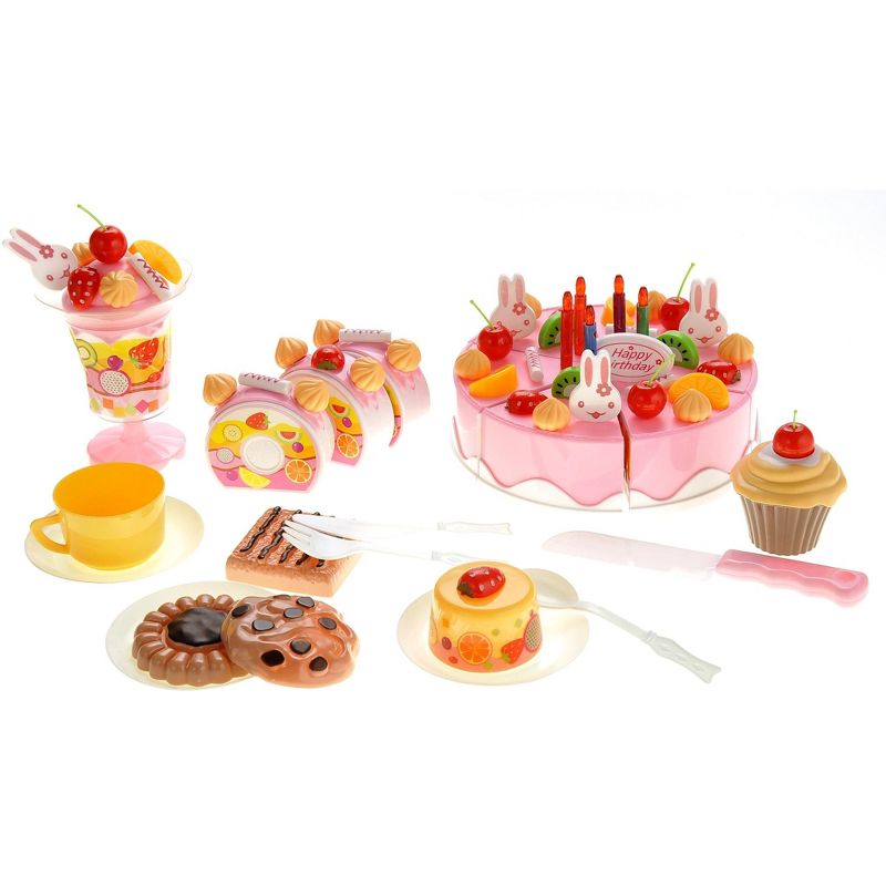 Link Worldwide 75pc Deluxe Birthday Cake Pretend Play Toy Set - Perfect For Girls and Boys - Pink, 5 of 6