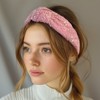 Wrapables Wide Knotted Headbands, Top Knot Headbands for Women and Girls, Pink Tweed - 4 of 4